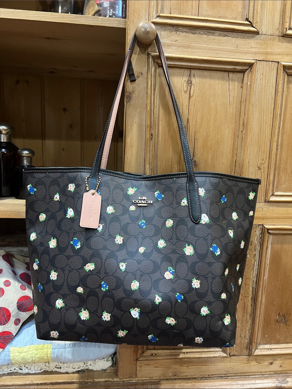 Coach C7274 City Tote Signature Canvas Vintage Mini Rose Print